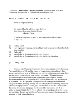 GETTING GEIST &ndash; CERTAINTY, RULES AND US Kevin Mulligan