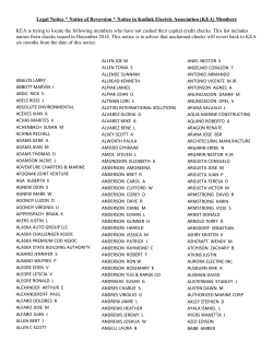 (KEA) Members KEA is trying to locate the following m
