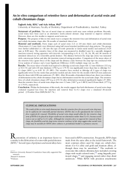 An in vitro comparison of retentive force and deformation of acetal