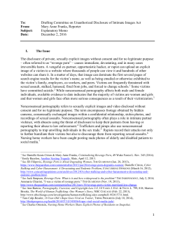 Issues Memo, M. A. Franks