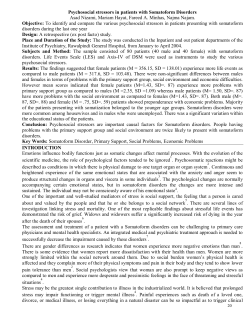 Psychosocial stressors in patients with Somatoform Disorders Asad