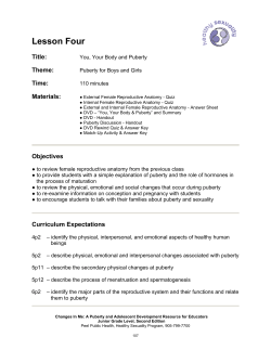 Lesson Four: Talking about Puberty