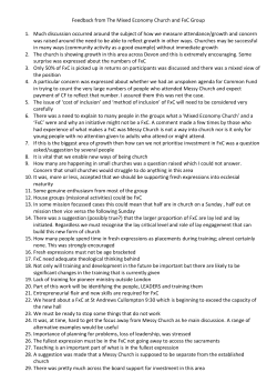 Feedback from The Mixed Economy Church and FxC Group