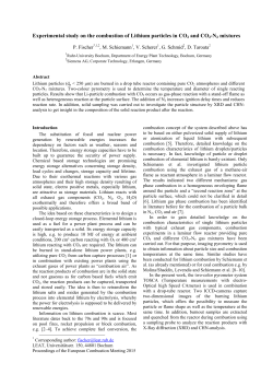 Experimental study on the combustion of Lithium particles in CO2