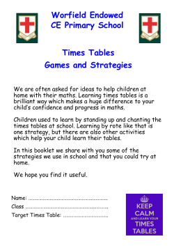 Times Tables Booklet - Worfield Endowed CE Primary School