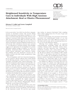 Heightened Sensitivity to Temperature Cues in