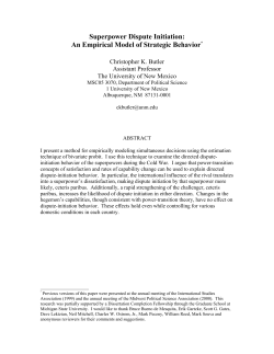 Superpower Dispute Initiation - The University of New Mexico