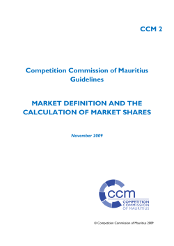 CCM 2 - Market definition and the calculation of market shares