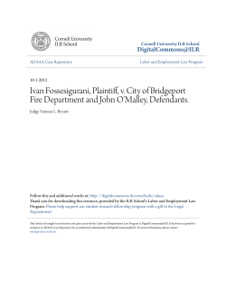 Ivan Fossesigurani, Plaintiff, v. City of Bridgeport Fire Department