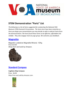 STEM Demonstration &ldquo;Parts&rdquo; List