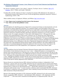 The Relation of Documented Coronary Artery