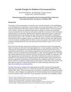 Scientific Principles for Definition of Environmental Flows, Oct 31, 2005