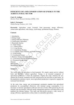 Efficient Use and Conservation of Energy in the