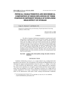 physical characteristics and biochemical composition of seeds