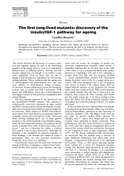 The first long-lived mutants: discovery of the insulin/IGF