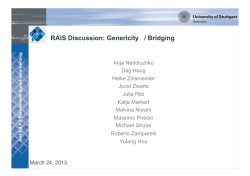 RAIS Discussion: Genericity / Bridging