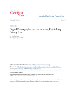 Digital Photography and the Internet, Rethinking Privacy Law