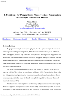 I. Conditions for Phagocytosis - Digital Repository Home