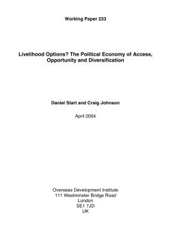 Livelihoods Options? The Political Economy of Access, Opportunity
