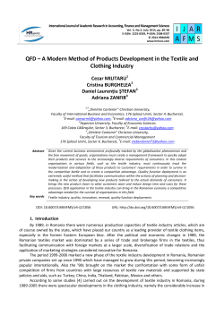 QFD &ndash; A Modern Method of Products Development in the Textile and