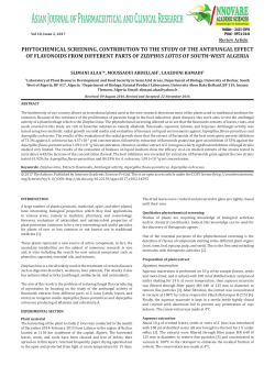 phytochemical screening, contribution to the study of the antifungal