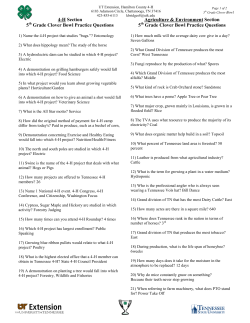 4-H Section 5 Grade Clover Bowl Practice Questions Agriculture