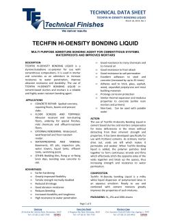 technical data sheet techfin hi-density bonding liquid