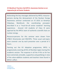 KV Mankhurd Teachers Hail NPCIL Awareness Seminar as an