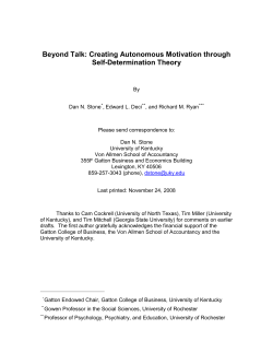 Beyond Talk: Creating Autonomous Motivation through Self