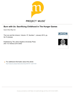 Burn with Us: Sacrificing Childhood in The Hunger Games