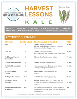 Lesson Plan - NH Harvest of the Month