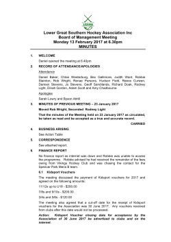 Lower Great Southern Hockey Association Inc Board of