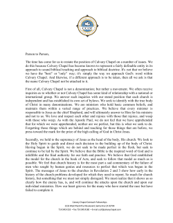 Parson to Parson, The time has come for us to restate the position of