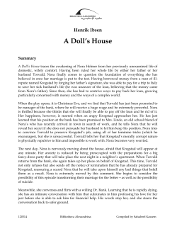 A Doll`s House - Bibliotheca Alexandrina