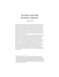 The Myth of the Mild Declaratory Judgment