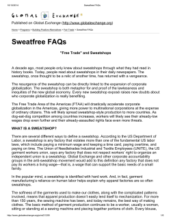 Sweatfree FAQs