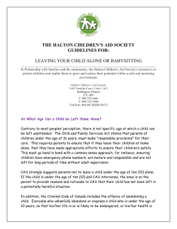CAS Babysitting Guidelines - Halton Children`s Aid Society