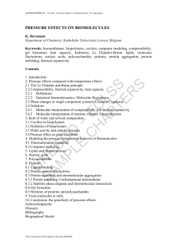 Pressure Effects on Biomolecules