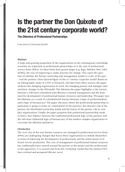 Is the partner the Don Quixote of the 21st century corporate word