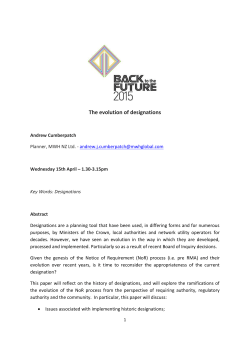 The evolution of designations - New Zealand Planning Institute