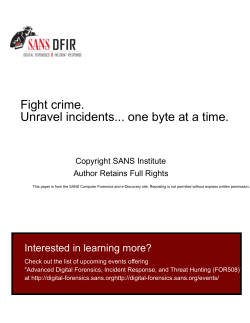 Examination of a USB Hard Drive - SANS Forensics