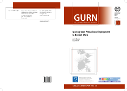 Moving from Precarious Employment to Decent Work
