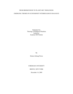 FROM BROKENNESS TO PLANETARY WHOLENESS