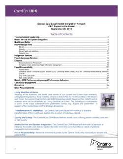 Table of Contents - Central East LHIN