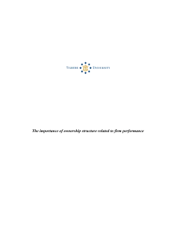 The importance of ownership structure related to firm performance