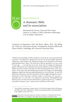 A shamanic Bible and its enunciation