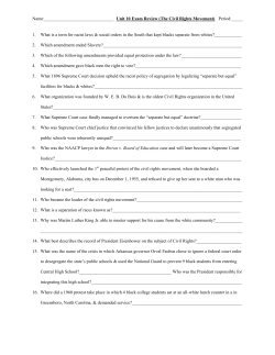 Unit 10 Exam Review (The Civil Rights Movement)