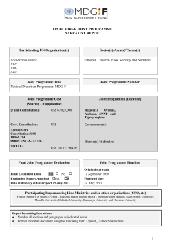 1 FINAL MDG-F JOINT PROGRAMME NARRATIVE REPORT