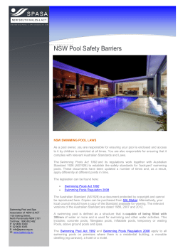 Swimming Pool and Spa Pool Barriers Fact Sheet