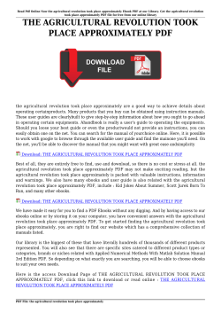 the agricultural revolution took place approximately pdf